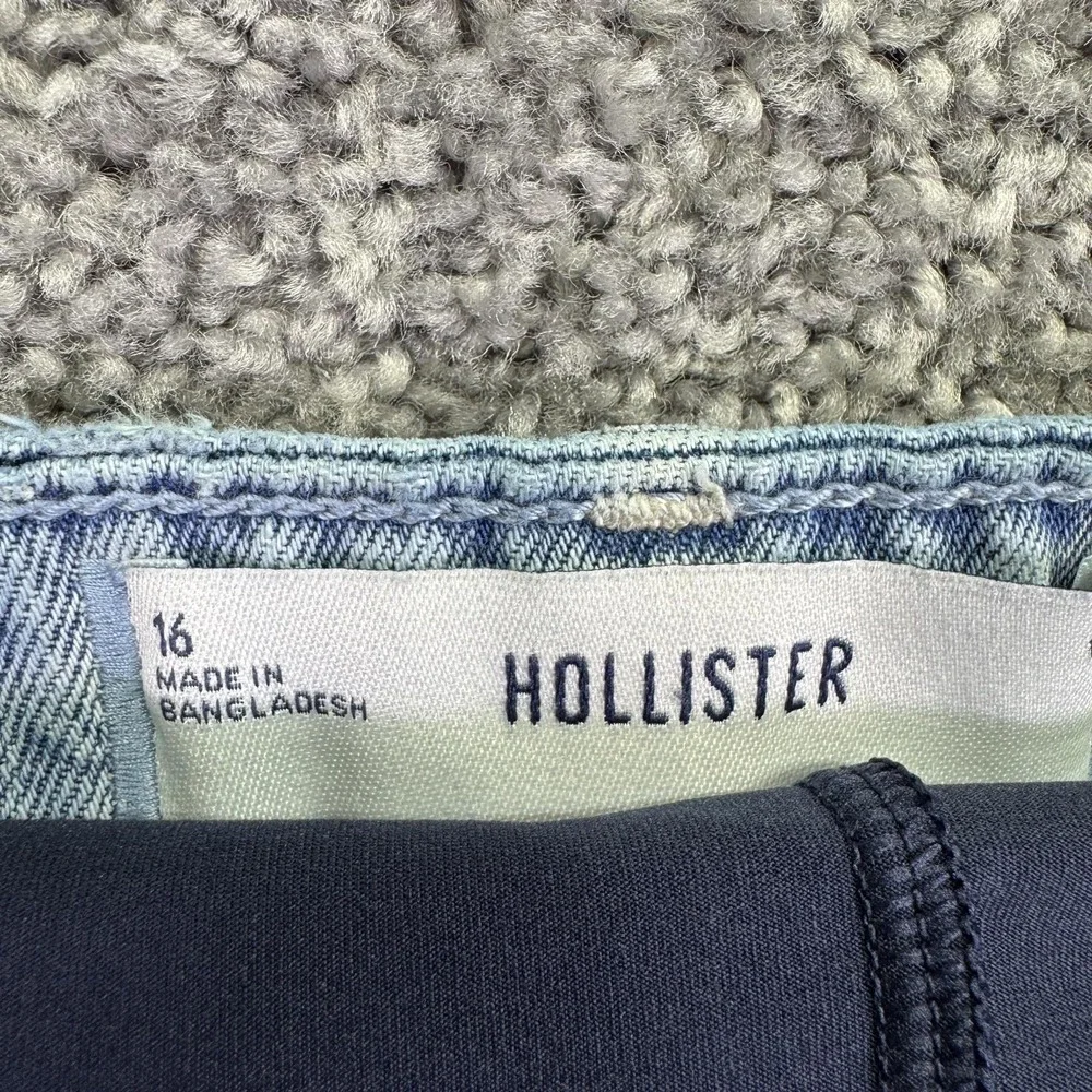 Hollister Skirt Womens 16 Blue Denim Mini Lined Pockets Casual Summer